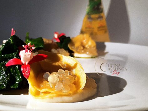 ricetta prima classificata al contest Caseus Veneti 2020 con tortelli all’Asiago Dop e cipolla caramellata