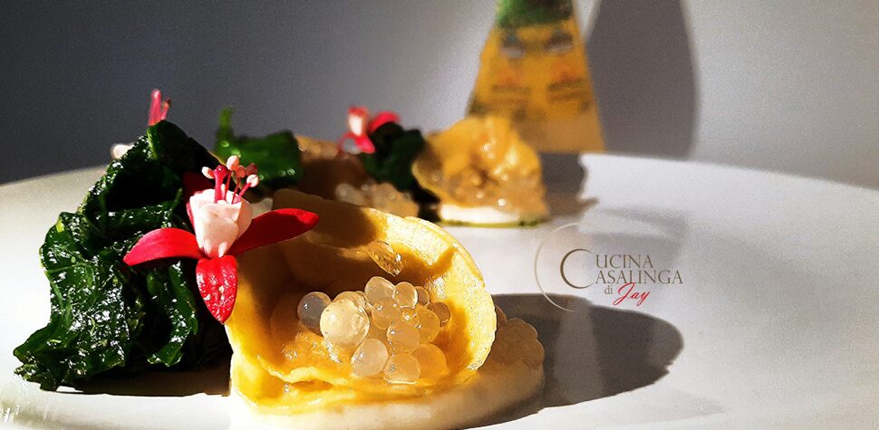 ricetta prima classificata al contest Caseus Veneti 2020 con tortelli all’Asiago Dop e cipolla caramellata