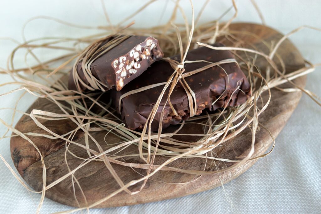 Barrette di orzo soffiato e cioccolato